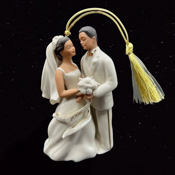 Lenox Wedding Couple CHRISTMAS HOLIDAY Ornament 2006 Annual Edition Vintage 4”T - Picture 2 of 6